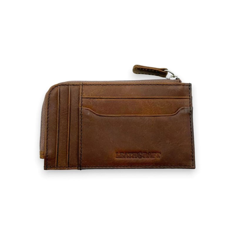 HOLDEN CRAZY HORSE LEATHER ZIPPED CARD & COIN SLEEVE - Card Holders & Cases - Genuine Leather 