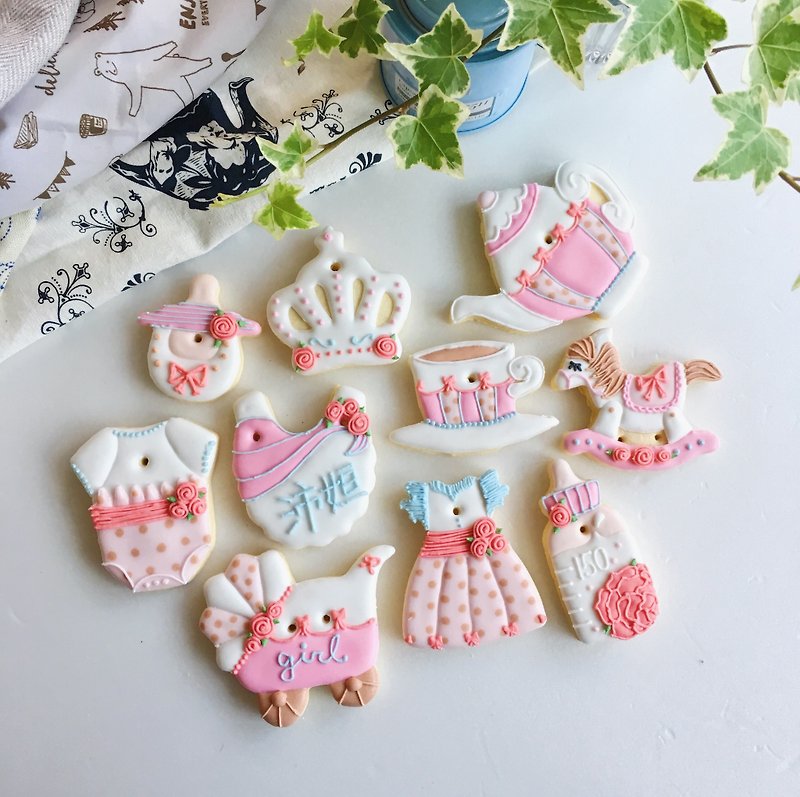 Receiving salivation icing biscuits• Angelina baby girl model hand-drawn creative design gift box set of 10 pieces**Please contact us for the schedule before ordering** - Handmade Cookies - Fresh Ingredients 