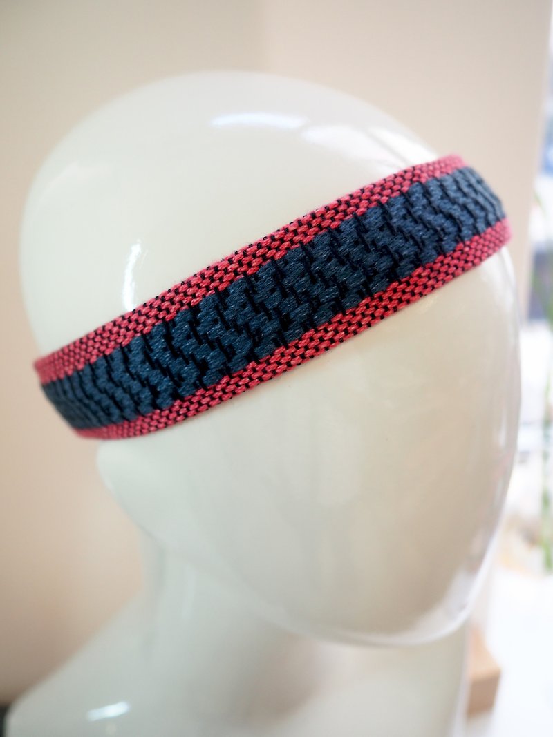 Woven and colored headband red and blue - เครื่องประดับผม - ผ้าฝ้าย/ผ้าลินิน หลากหลายสี