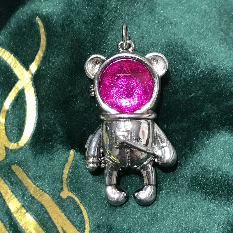Meteorite Peach bear pendant Valentine's Day birthday gift - Necklaces - Other Materials 