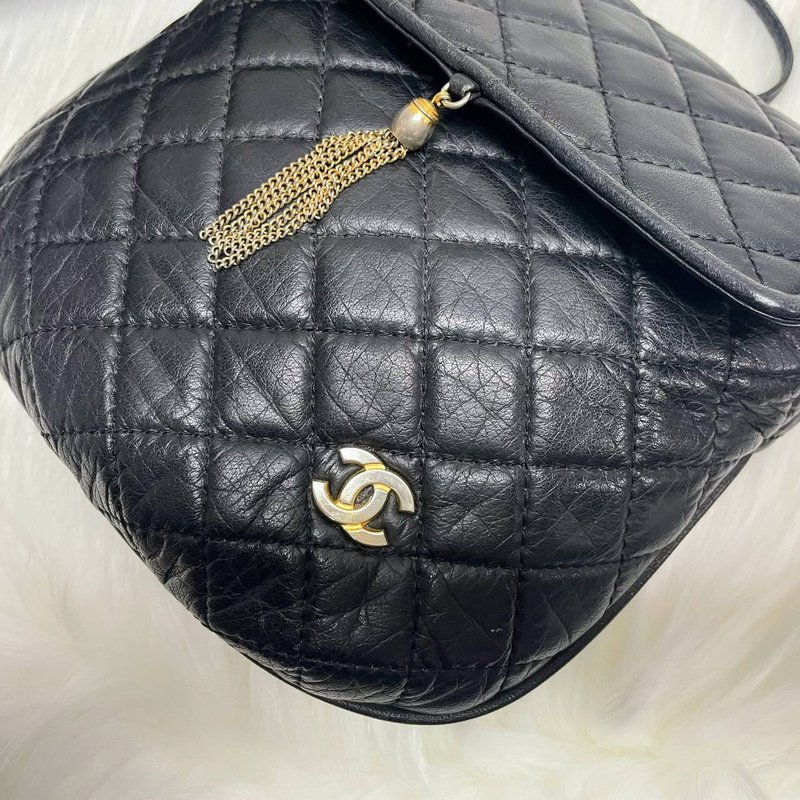 Chanel 香奈兒 小流鬚 Vintage 側背包 - 側背包/斜背包 - 真皮 黑色