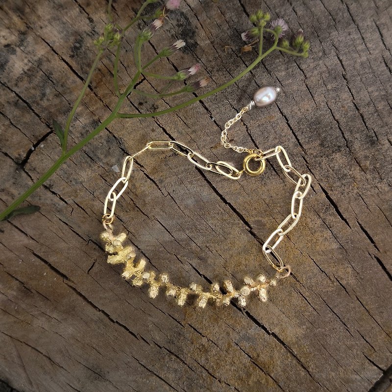 Forest floral Bronze bracelet - Bracelets - Copper & Brass Gold