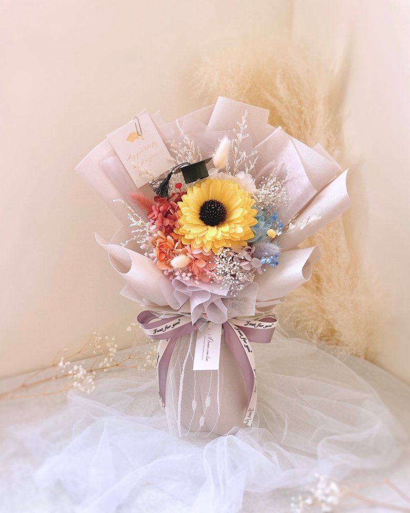 Sunflower bouquet-Colorful rainbow l graduation bouquet diffused bouquet dry bouquet full of stars - Dried Flowers & Bouquets - Plants & Flowers Multicolor