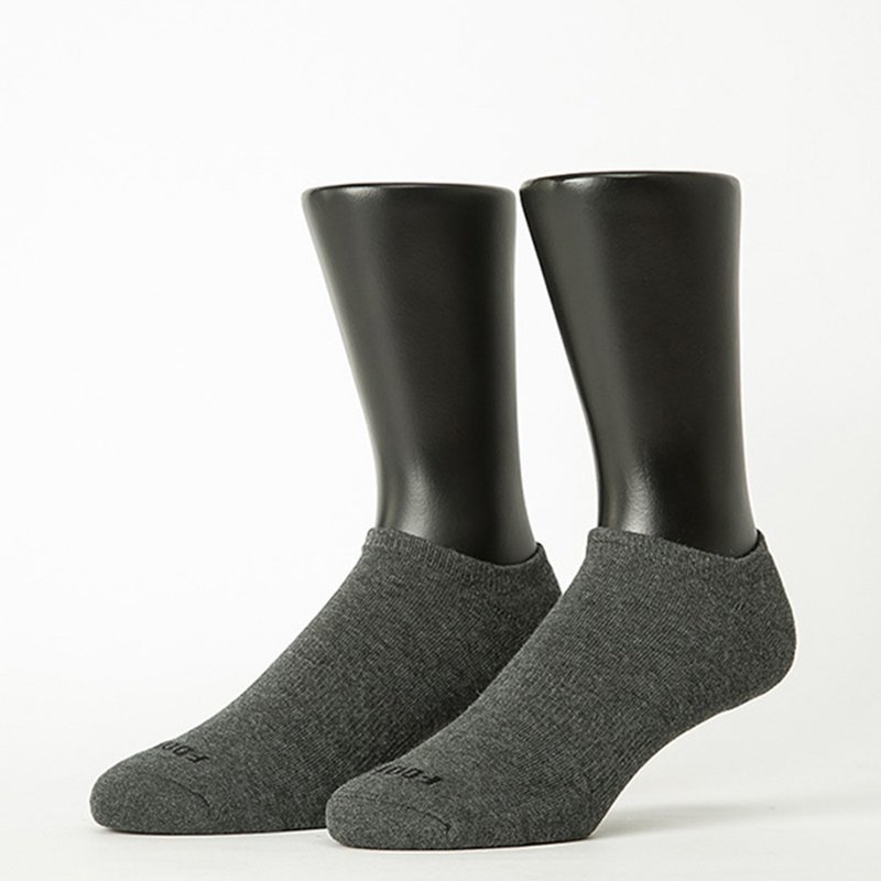 【FOOTER】Micromolecule air-cushion monochrome boat-shaped thin socks-dark gray (men's socks/L, XL) - Socks - Cotton & Hemp Gray