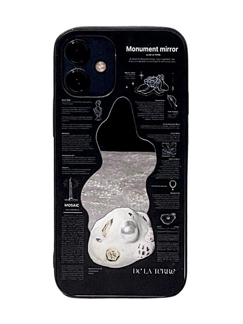 Monument mirror phone case_black - เคส/ซองมือถือ - พลาสติก สีดำ