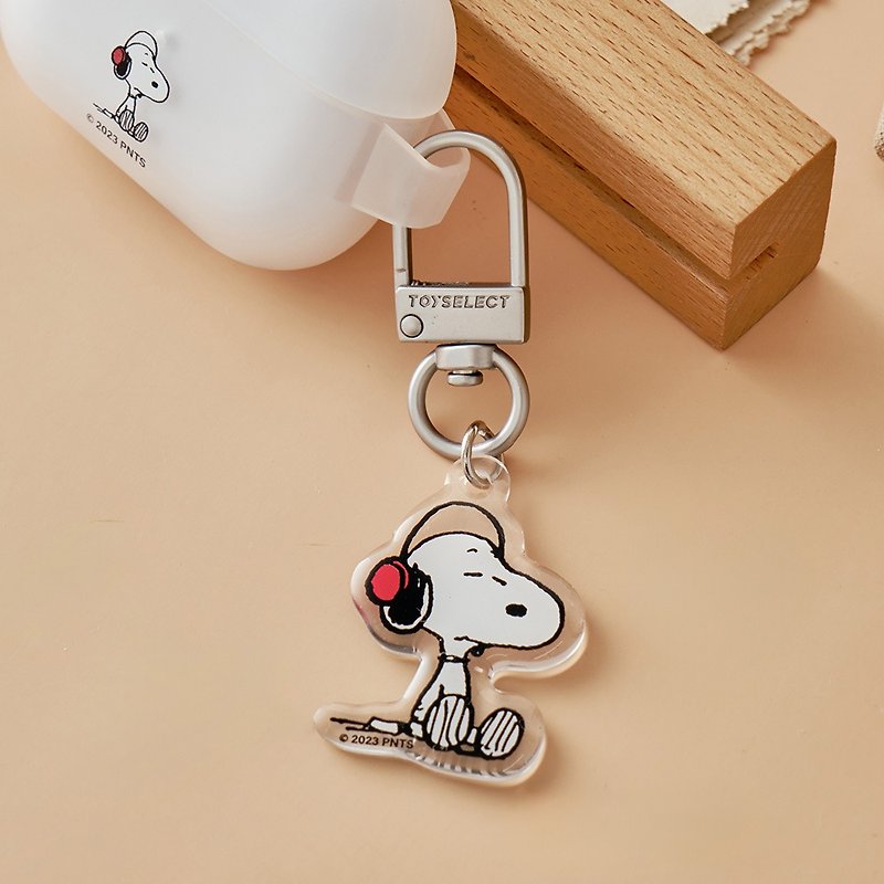 SNOOPY Snoopy listens to music keychain - Keychains - Acrylic Multicolor