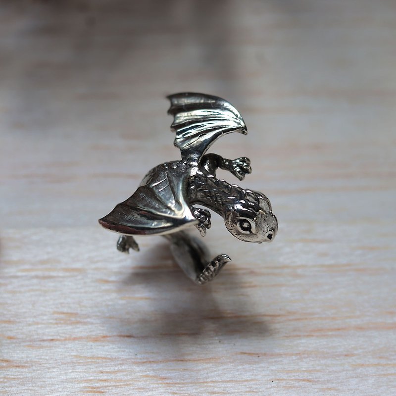 flying dragon Ring Silver celtic Gift house targaryen Fantasy Sterling Silver - General Rings - Other Metals Silver