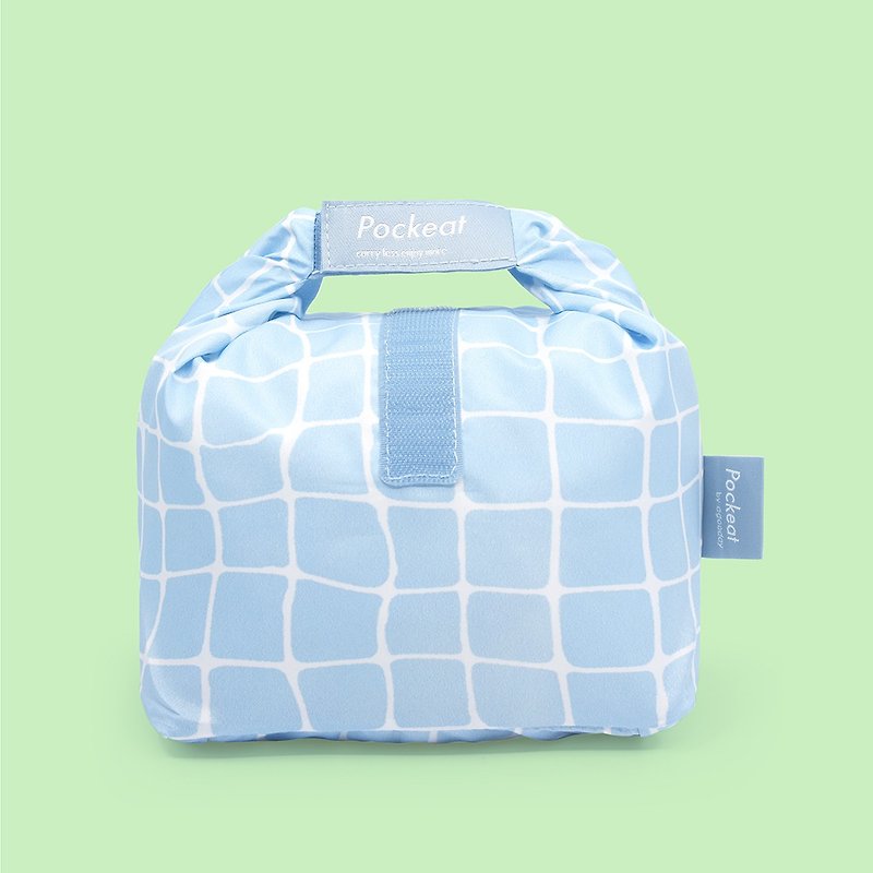 agooday | Pockeat food bag(M) -Pool Memories - กล่องข้าว - พลาสติก สีน้ำเงิน