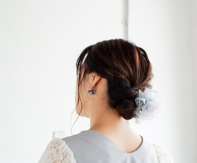 咲き編みバンスクリップ | アジサイ - ショップ chiko－チコ