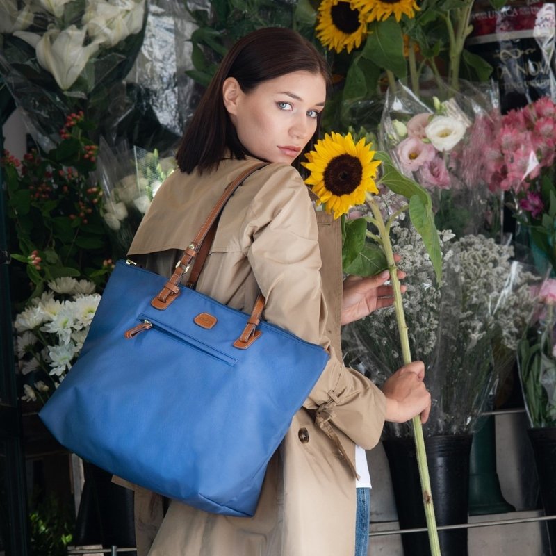 [BRIC' S] X collection multi-layered storage shoulder / side bag limited color - sea blue - กระเป๋าแมสเซนเจอร์ - วัสดุอื่นๆ สีน้ำเงิน