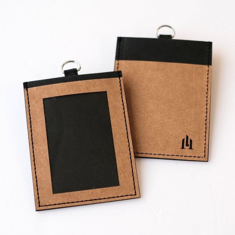 LOGINHEART | Double-sided sensor ID card holder, chocolate Brown card does not interfere with craftsmanship and warranty - ที่ใส่บัตรคล้องคอ - กระดาษ 