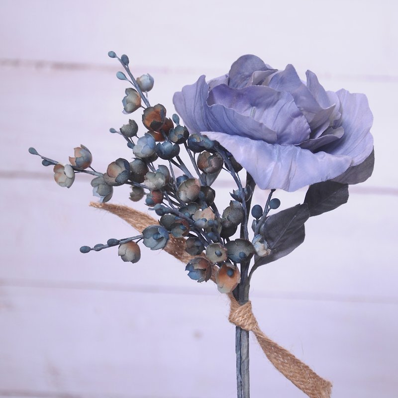 獨家 -【染布花】紫藍薔薇+鈴蘭花束 | 禮物 - 擺飾/家飾品 - 棉．麻 藍色