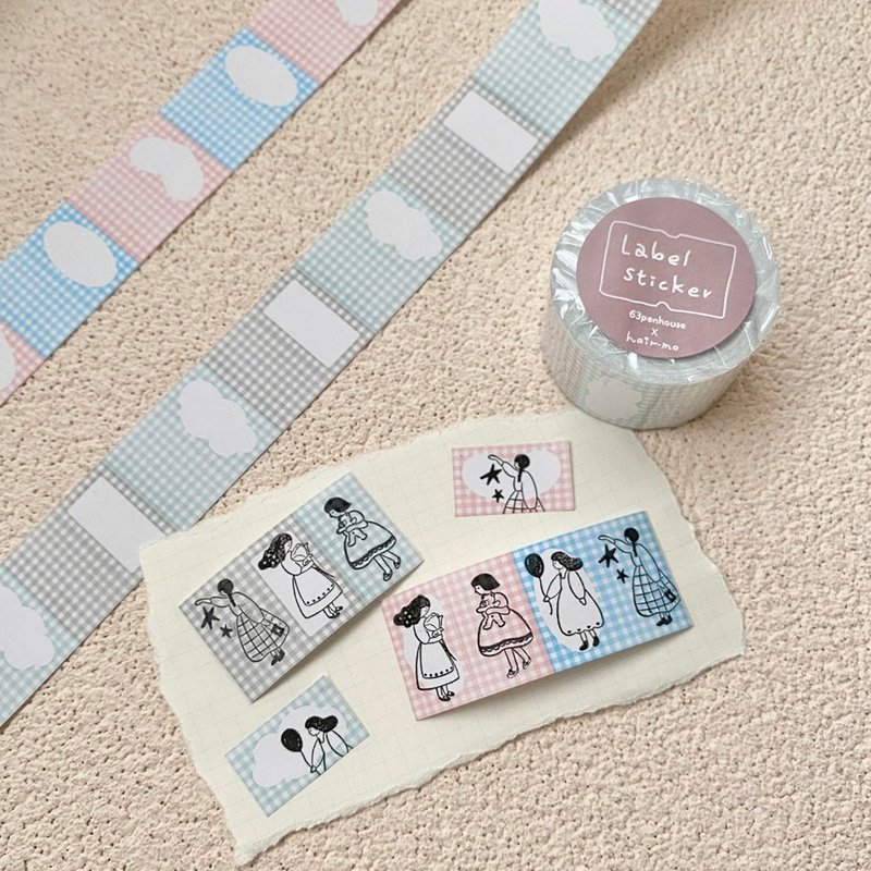 (分裝)格子框框標籤貼紙-2色 - 貼紙 - 紙 多色