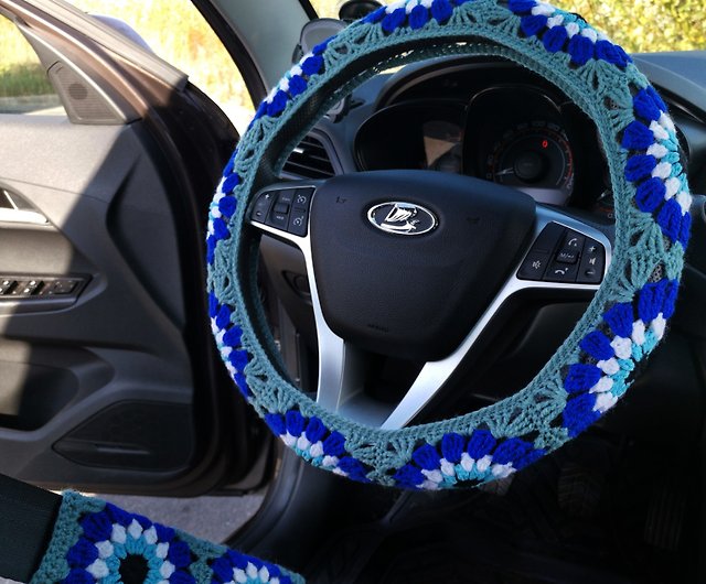 Evil Eye Blue Steering Wheel Cover For Women, Crochet Wheel Cover - Shop  Crochberry Other - Pinkoi