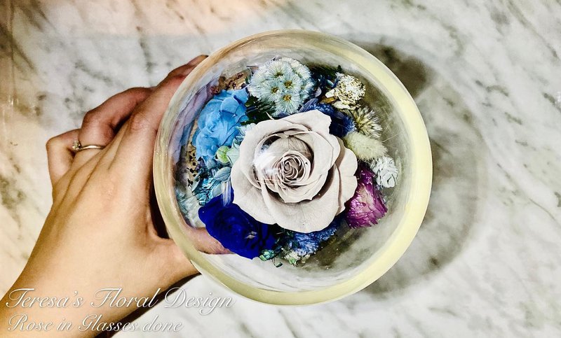 |Texture Life|Eternal Rose Glass Cup - ช่อดอกไม้แห้ง - แก้ว 