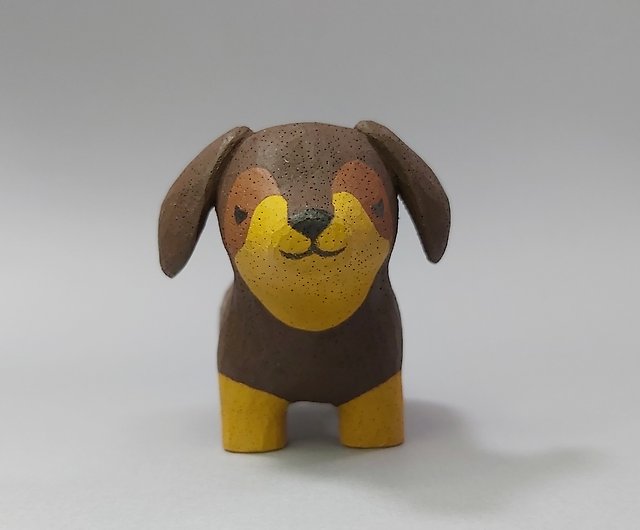 木彫り アート 犬 - 彫刻・オブジェ