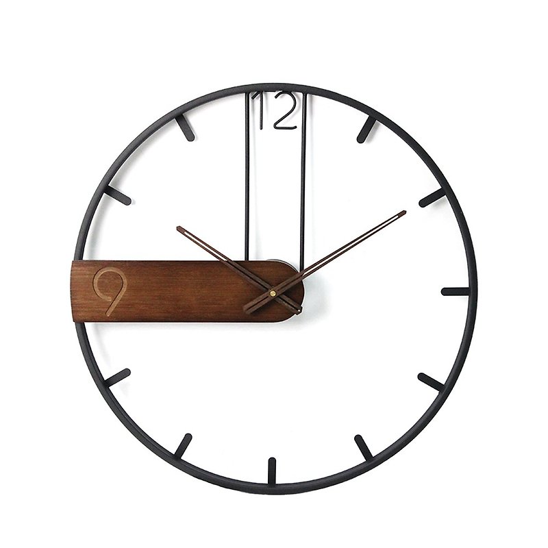 iINDOORS Ironwork Loft Clock Double Color diam.48cm Handmade - นาฬิกา - โลหะ สีดำ