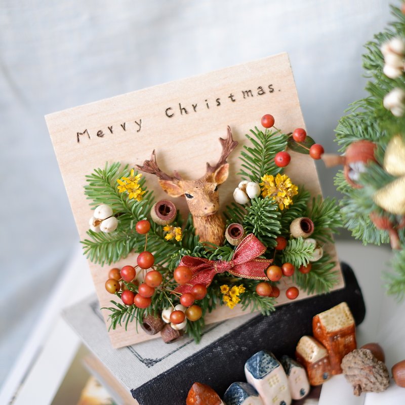 続ける|クリスマス木製カードの装飾ムーゼノベルソンギフトボックススポット+カスタム - ドライフラワー・ブーケ - 寄せ植え・花 
