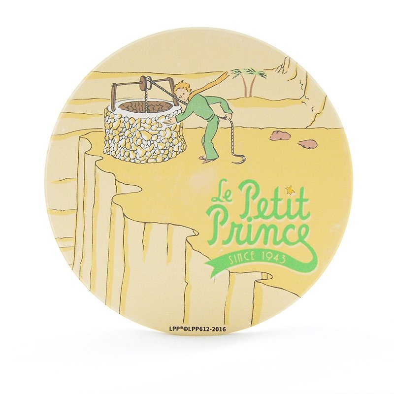 The Little Prince Classic authorization - water coaster: [Let] beautiful desert wells (round / square) - ที่รองแก้ว - ดินเผา สีกากี