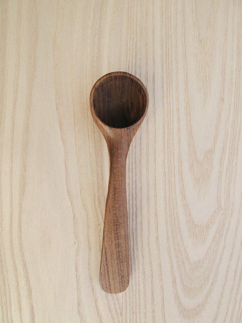 Natural hand-made wooden spoon-teak type-semi-circular cup shape-coffee/tea spoon - Cutlery & Flatware - Wood Brown