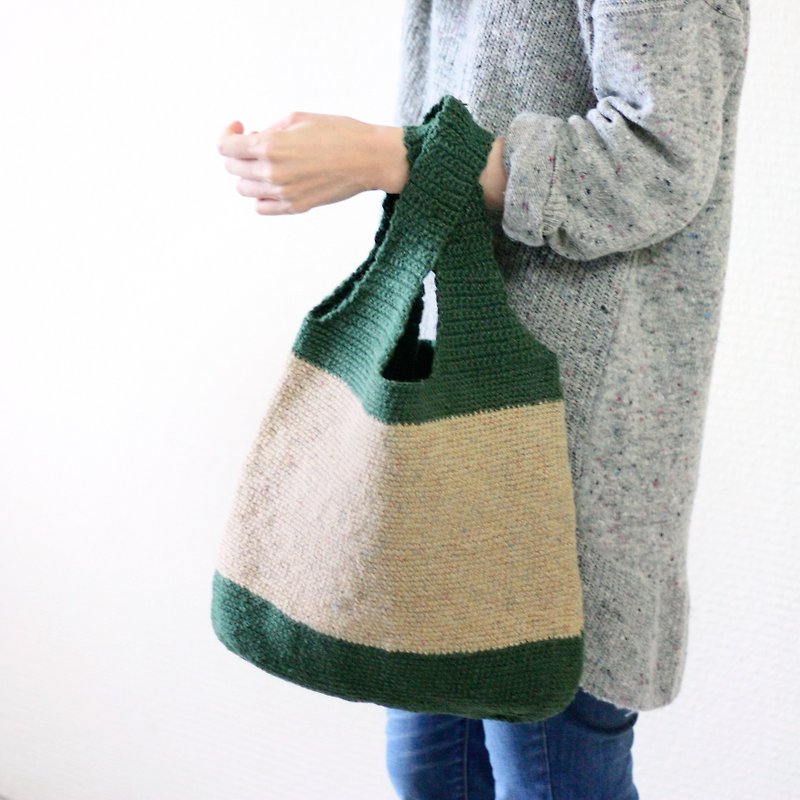 Give lovejojoan dark green vest rope bag - Handbags & Totes - Cotton & Hemp 