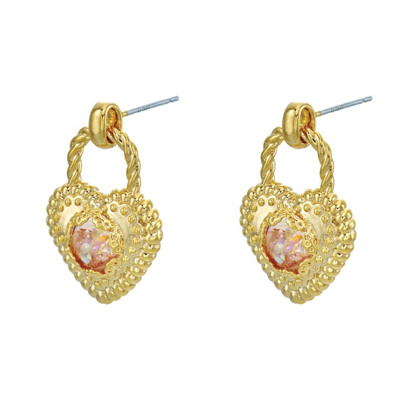 Love Lock Snowball Earrings - 耳環/耳夾/耳骨夾 - 玻璃 