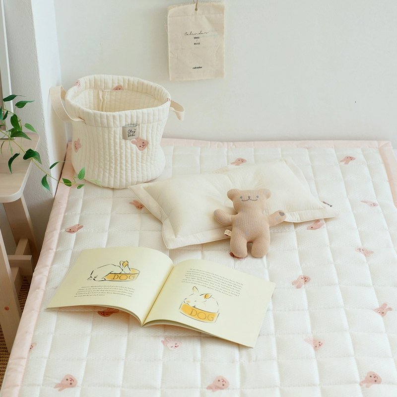 Korea Chezbebe pink rabbit embroidery mesh breathable sleeping mat size M - Bedding - Cotton & Hemp 