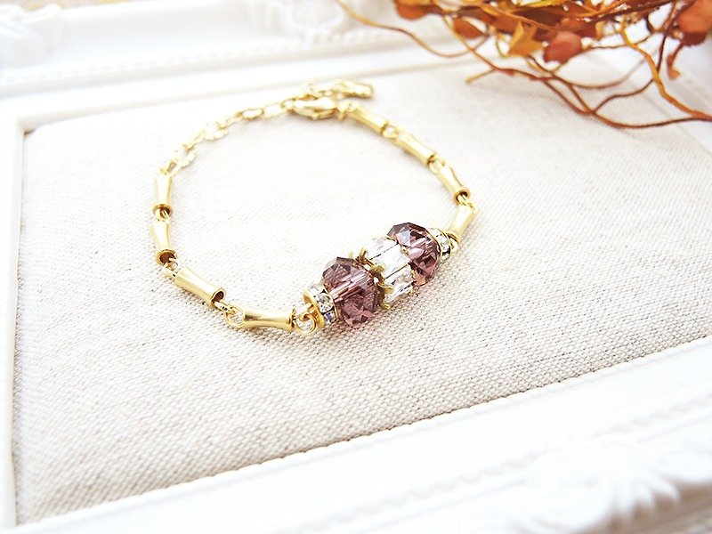 § HUKUROU§ brass bamboo bracelet (purple) - Bracelets - Other Metals 