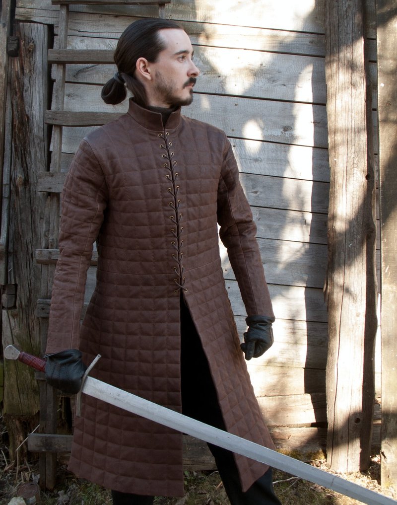 Jon Snow Quilted Armor (replica) / Stark / Jon Snow Costume / Targaryen / GoT - อื่นๆ - หนังแท้ สีนำ้ตาล