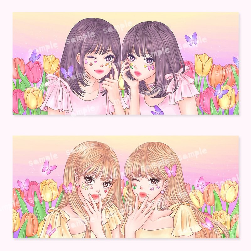 Twin Postcard (2 Design) - 卡片/明信片 - 紙 