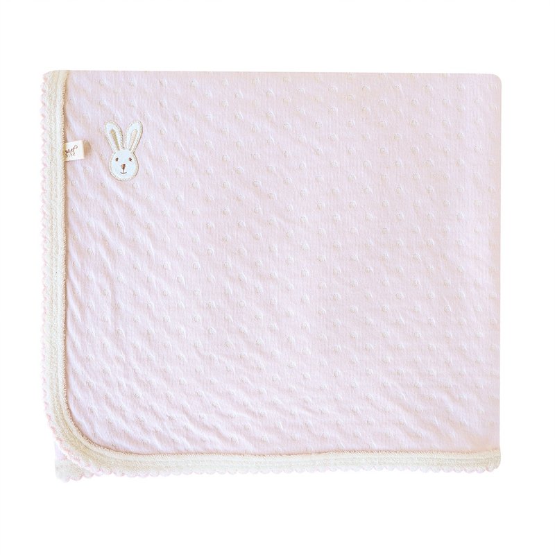 [SISSO Organic Cotton] Peach Sweetheart Rabbit Double Woven Multifunctional Blanket - Nursing Covers - Cotton & Hemp Pink