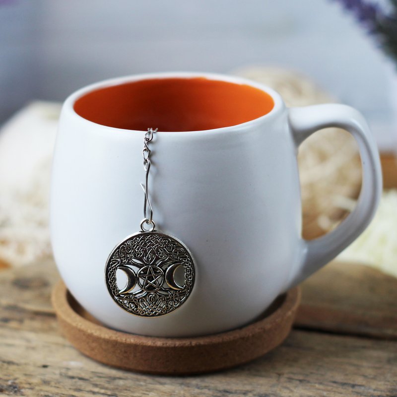 Tree of life tea infuser for loose leaf tea, Tea Maker with family tree charm - 茶壺/茶杯/茶具 - 不鏽鋼 銀色