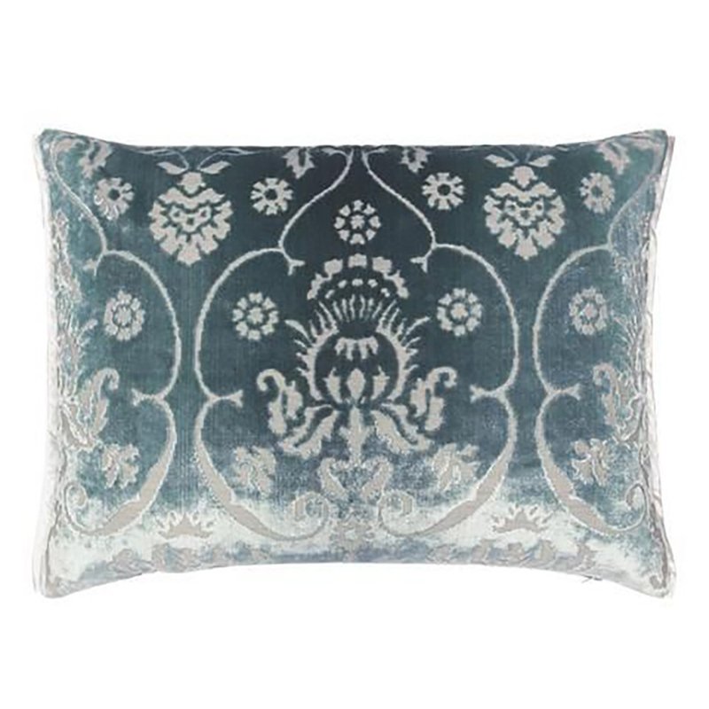 British Throw Pillow/Cushion Polonaise Celadon - 45x60cm - หมอน - ไฟเบอร์อื่นๆ สีน้ำเงิน