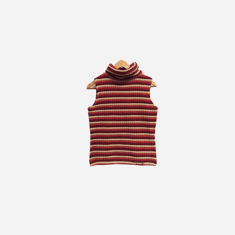 Vintage high-necked knit sweater vest 452 - Women's Vests - Polyester Red