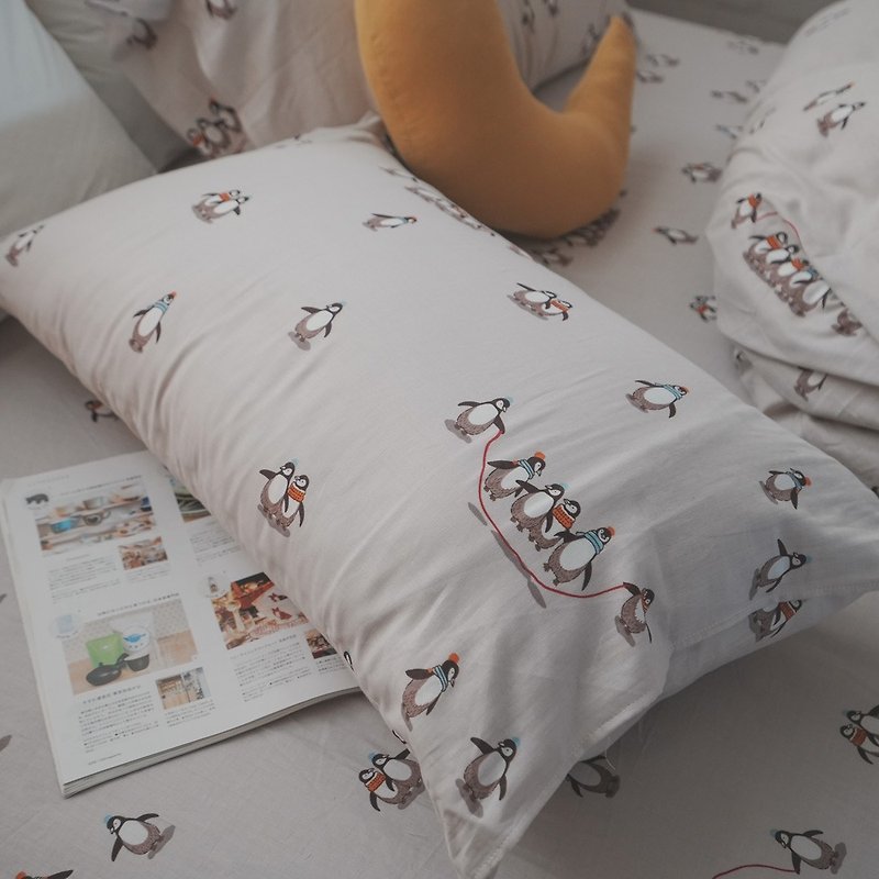 企鵝冰營 二層紗  床包兩用被組 100%純棉 台灣製【超取限一組】 - 寢具/床包 - 棉．麻 多色