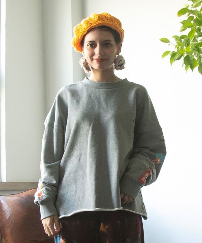 【熱門預購】墨西哥刺繡女款印花厚磅上衣  (2色) JSU-5307 - 帽T/大學T - 棉．麻 