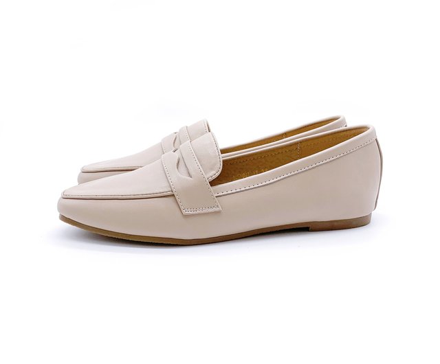 cream leather loafers womens