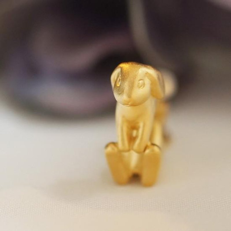 Rabbit Clip-On Lop Ear Gold One Ear - Earrings & Clip-ons - Other Metals Gold