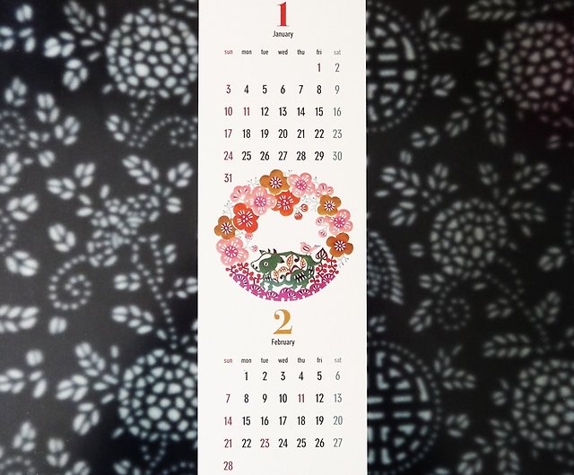 21年丑年カレンダー 縦 掛け型 ショップ 老虎小百貨 カレンダー Pinkoi