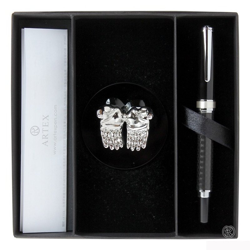 ARTEX Penjue ball pen two-hand shape pen holder gift box - ไส้ปากกาโรลเลอร์บอล - วัสดุอื่นๆ สีดำ