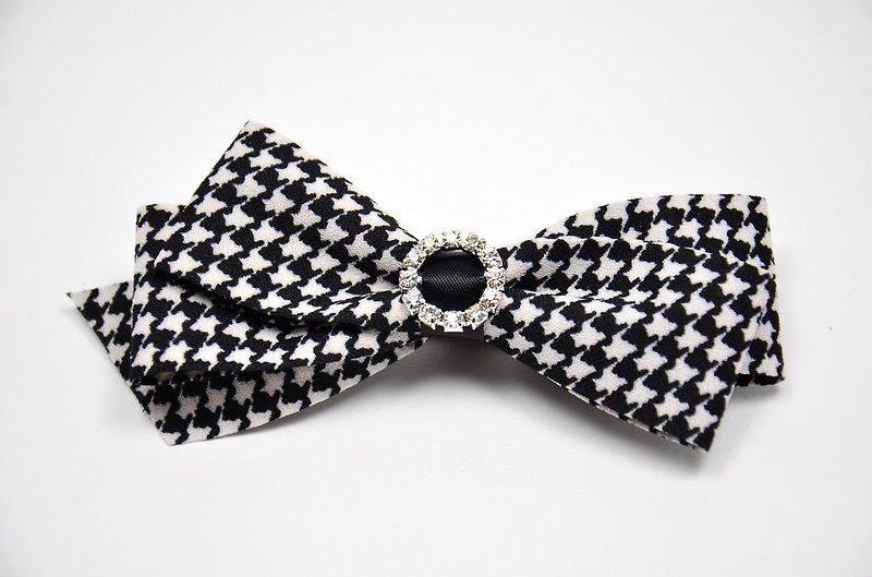 Custom - Black and white classic Houndstooth banana clip - Hair Accessories - Other Materials Black