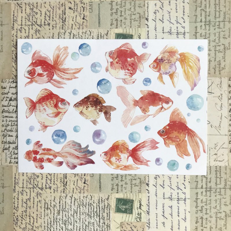 金魚之歌-明信片 - 卡片/明信片 - 紙 橘色