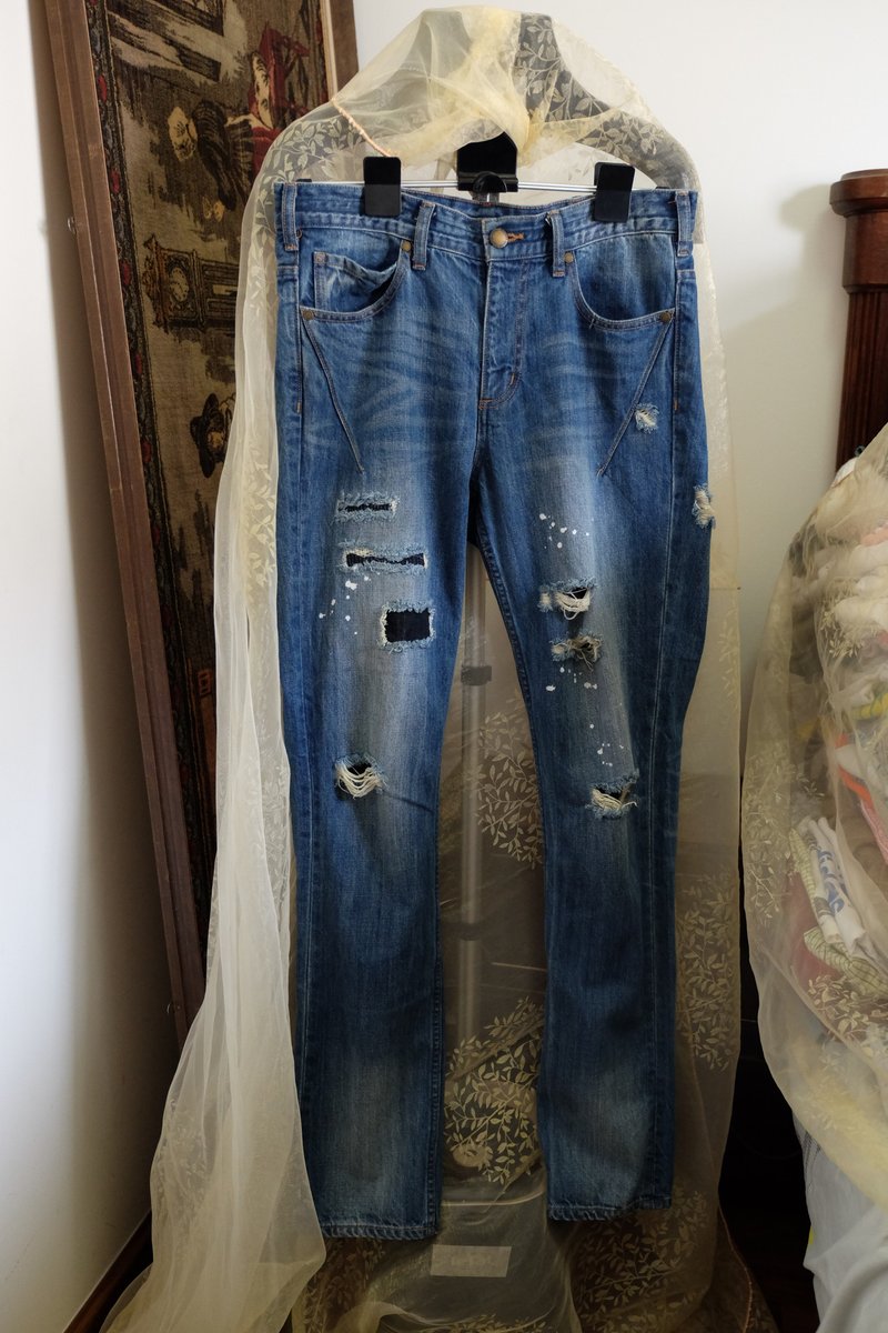 Number(N)ine japan Music Note Denim Pants - 男長褲/休閒褲 - 棉．麻 