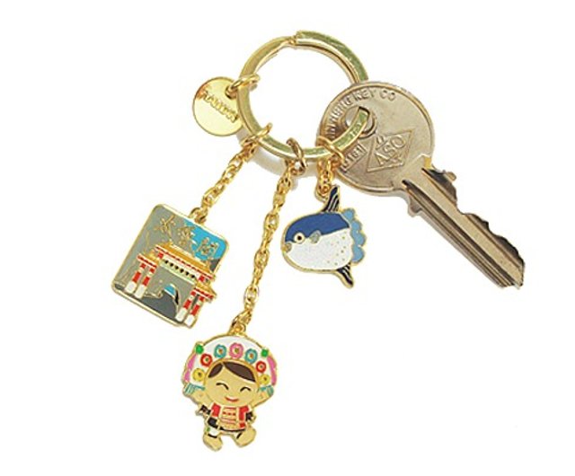 ゴールド Love 台湾キーホルダー-花蓮 - ショップ 儒邑文創 Ruyi