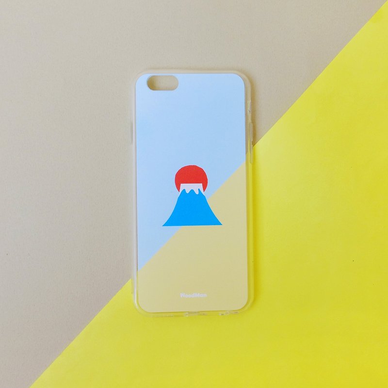 我愛富士山-煉乳刨冰 手機殼(可掛脖/包邊透明軟殼) - 手機殼/手機套 - 塑膠 藍色