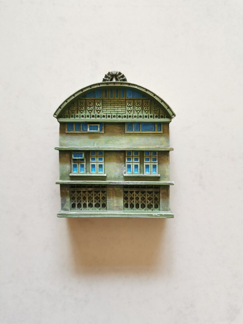 Magnet model, Wanit Building 1, set of old buildings in the Songwat area, v.1 - 裝飾/擺設  - 樹脂 綠色