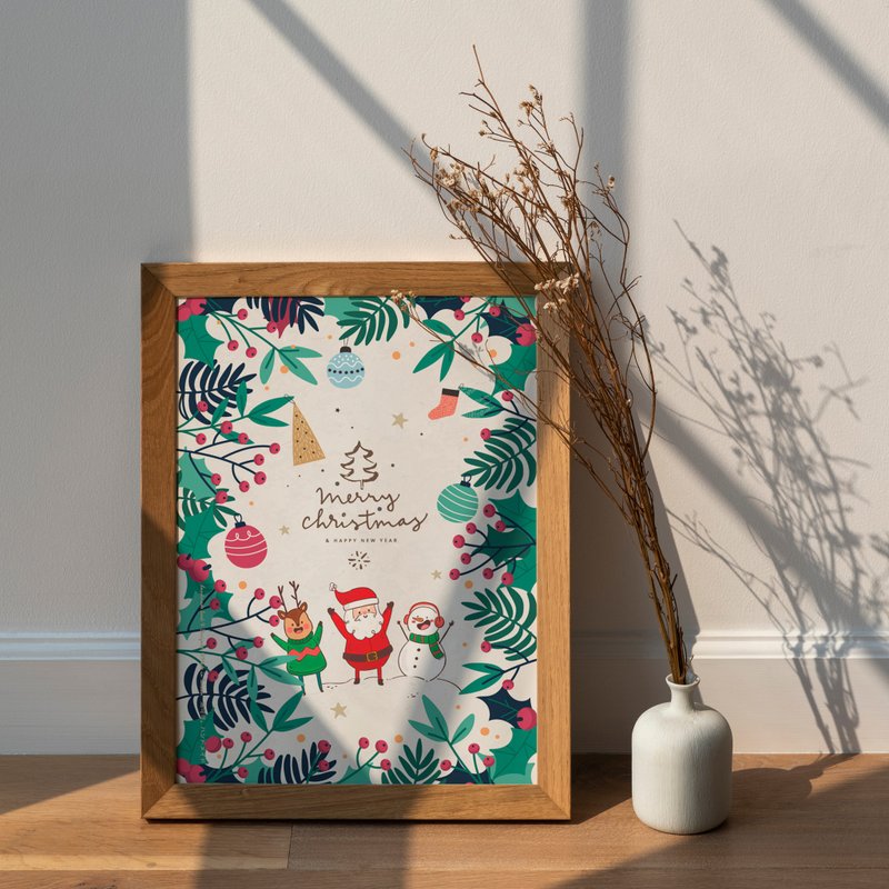 祝福【CM21005】洛可可草莓 聖誕卡片明信片含信封 新年卡 - 卡片/明信片 - 紙 