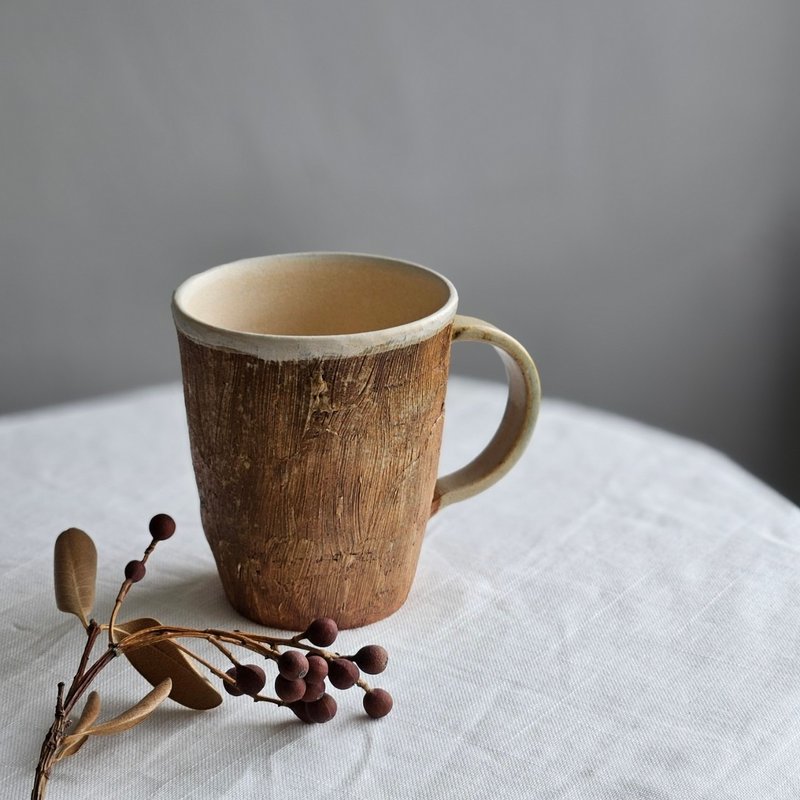 Brush pattern antique coffee cup retro tea cup - Cups - Pottery Brown