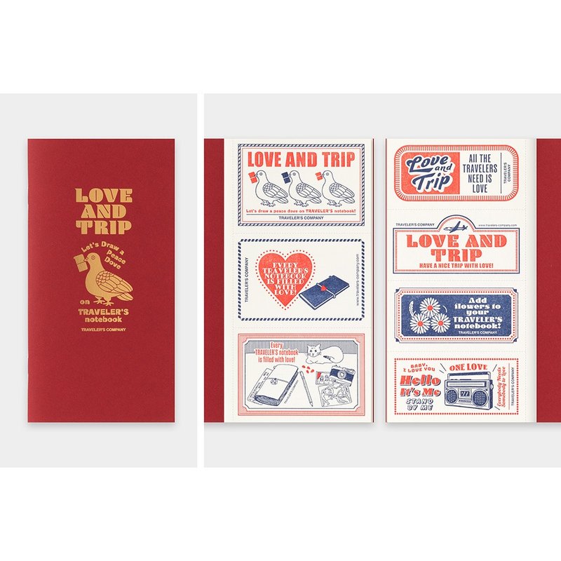 Traveler's Notebook LOVE AND TRIP限定 PA SIZE-補充包空白 - 筆記本/手帳 - 紙 紅色