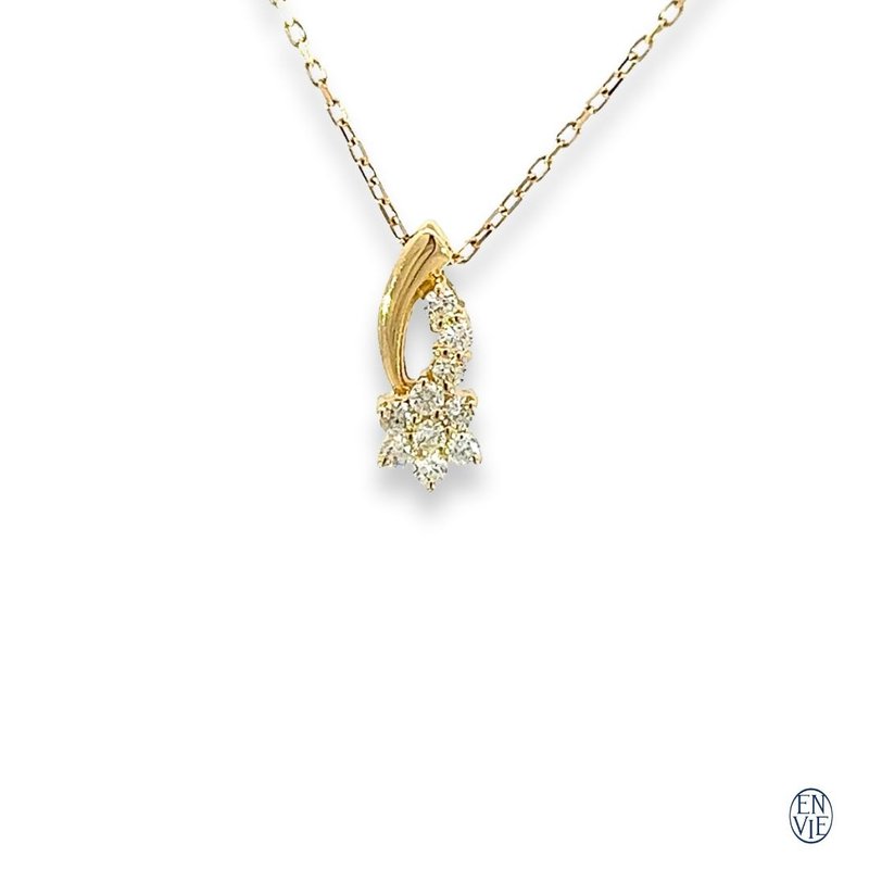 18K黃金 天然鑽石造型墜鍊 18K Gold Diamond Necklace - 項鍊 - 貴金屬 